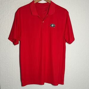 Georgia Bulldogs Nike Dri-Fit Red Polo Shirt Men’s Large UGA Logo Embroidered